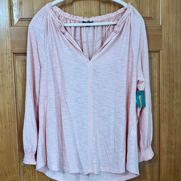 Women's Pink V-Neck Top NWT - Picture 6 of 7